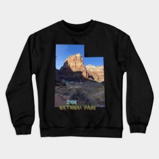 Utah State Outline - Zion National Park Crewneck Sweatshirt